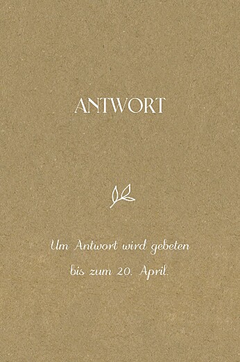 Antwortkarte Hochzeit Baumgeist (Hochformat) Kraft - Vorderseite Antwortkarte Hochzeit Baumgeist (Hochformat) Kraft - Vorderseite