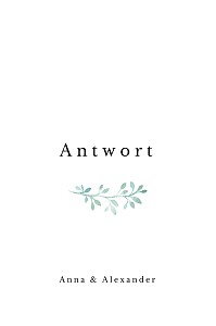 Antwortkarte hochzeit aquarellkranz (hochformat) weiß Antwortkarte hochzeit aquarellkranz (hochformat) weiß