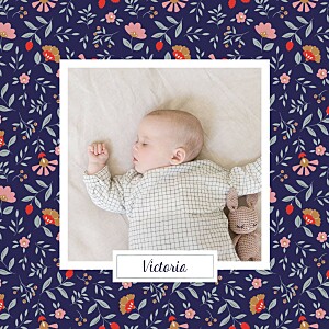 Geburtskarten flower baby (klappkarte) mitternachtsblau Geburtskarten flower baby (klappkarte) mitternachtsblau