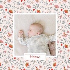 Geburtskarten Flower Baby (Klappkarte) Rosa