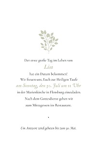 Taufeinladungen grün blumenornament grün Taufeinladungen grün blumenornament grün