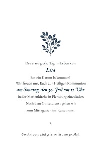 Einladungskarten kommunion & konfirmation blumenornament blau Einladungskarten kommunion & konfirmation blumenornament blau