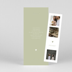Hochzeitseinladungen Elegant Herz (Fotostreifen) Grün Hochzeitseinladungen Elegant Herz (Fotostreifen) Grün