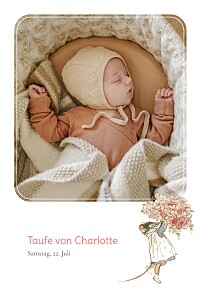 Taufeinladungen klassisch ernest und célestine (hochformat) rosa Taufeinladungen klassisch ernest und célestine (hochformat) rosa