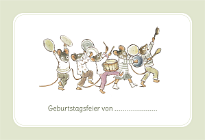 Einladungskarten kindergeburtstag ernest und célestine (lang) grün Einladungskarten kindergeburtstag ernest und célestine (lang) grün