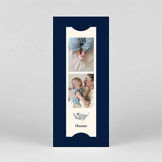 Geburtskarten Lilie (Fotostreifen) Blau - Ansicht 2
