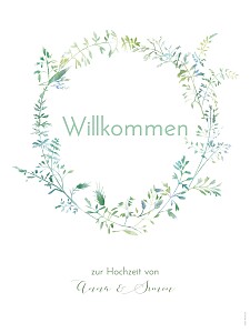 Willkommensschild hochzeit sommerwiese grün Willkommensschild hochzeit sommerwiese grün