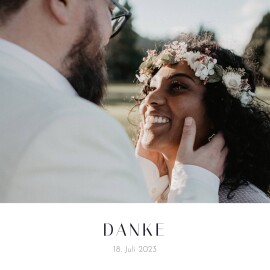 Dankeskarten Hochzeit Herzchen Klappkarte (Gold) Weiß
