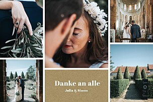 Dankeskarten Hochzeit Wunderbar (lang) kraft Dankeskarten Hochzeit Wunderbar (lang) kraft