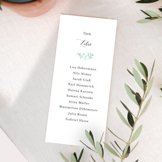 Sitzplan Hochzeit Aquarellkranz Weiß - Ansicht 2 Sitzplan Hochzeit Aquarellkranz Weiß - Ansicht 2