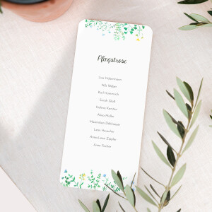 Sitzplan Hochzeit Blumenrahmen Weiß
