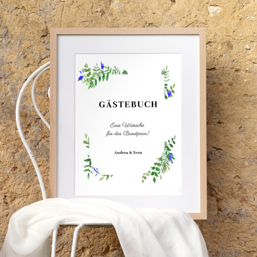 Willkommensschild Hochzeit Efeuzauber Blau - Ansicht 2 Willkommensschild Hochzeit Efeuzauber Blau - Ansicht 2