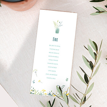 Sitzplan hochzeit wildblumen gelb Sitzplan hochzeit wildblumen gelb