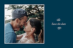 Save-the-date karten blumenornament (fotos) blau Save-the-date karten blumenornament (fotos) blau