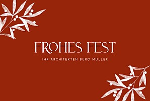 Weihnachtskarten geschäftlich fotos lorbeer (klappkarte) rot Weihnachtskarten geschäftlich fotos lorbeer (klappkarte) rot