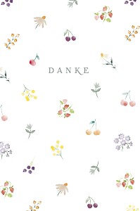 Dankeskarten sommerliche früchte weiß Dankeskarten sommerliche früchte weiß
