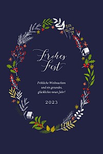Weihnachtskarten blau waldtanz (hoch) blau Weihnachtskarten blau waldtanz (hoch) blau