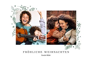 Weihnachtskarten festliches ornament (2 fotos) grün Weihnachtskarten festliches ornament (2 fotos) grün