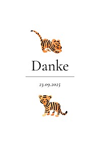 Dankeskarten weiß kleiner tiger weiß Dankeskarten weiß kleiner tiger weiß