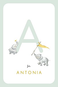 Geburtskarten alphabet der elefanten weiß Geburtskarten alphabet der elefanten weiß