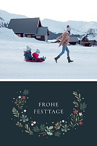 Weihnachtskarten neujahrskarten blumentanz (hoch) blau Weihnachtskarten neujahrskarten blumentanz (hoch) blau