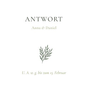 Antwortkarte hochzeit floral blumentanz weiß Antwortkarte hochzeit floral blumentanz weiß