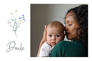 Dankeskarten klassisch floraler kranz blau Dankeskarten klassisch floraler kranz blau
