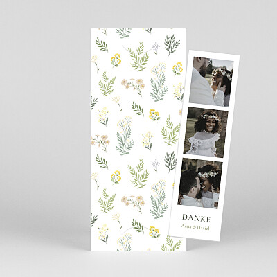 Dankeskarten hochzeit originell blumentanz (fotostreifen) weiß Dankeskarten hochzeit originell blumentanz (fotostreifen) weiß