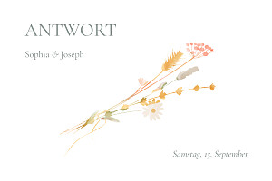 Antwortkarte hochzeit floral landliebe weiß Antwortkarte hochzeit floral landliebe weiß