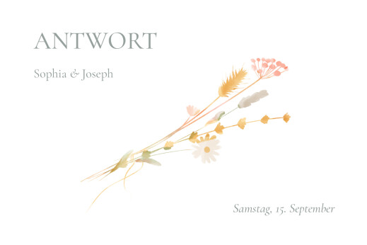 Antwortkarte Hochzeit Landliebe Weiß - Vorderseite Antwortkarte Hochzeit Landliebe Weiß - Vorderseite