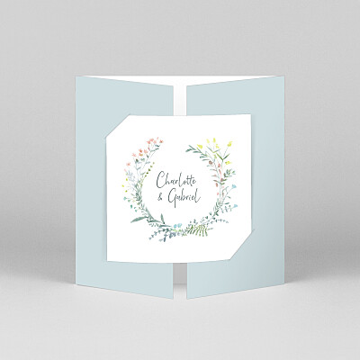 Hochzeitseinladungen floral floraler kranz (duo) rosa Hochzeitseinladungen floral floraler kranz (duo) rosa