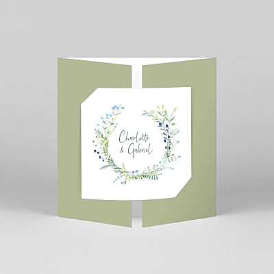Hochzeitseinladungen rosa floraler kranz (duo) blau Hochzeitseinladungen rosa floraler kranz (duo) blau
