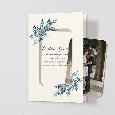 Dankeskarten hochzeit blau fauna (fotorahmen) blau Dankeskarten hochzeit blau fauna (fotorahmen) blau