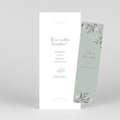 Save-the-date karten floral douceur (marque page) weiß Save-the-date karten floral douceur (marque page) weiß