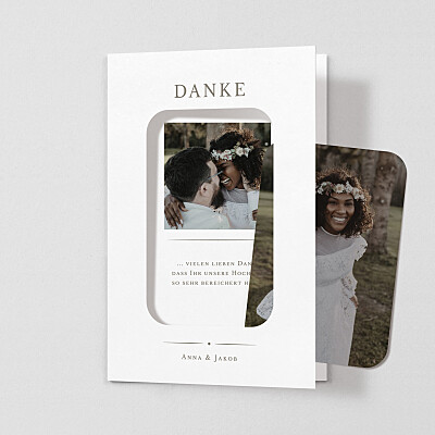 Dankeskarten hochzeit originell schmuckstück (fotorahmen) weiss Dankeskarten hochzeit originell schmuckstück (fotorahmen) weiss
