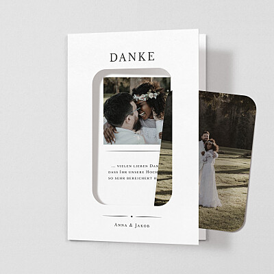 Dankeskarten hochzeit weiß schmuckstück (fotorahmen) grau Dankeskarten hochzeit weiß schmuckstück (fotorahmen) grau