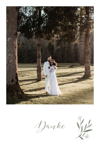 Dankeskarten Hochzeit Zarte Zweige Weiß - Vorderseite Dankeskarten Hochzeit Zarte Zweige Weiß - Vorderseite