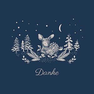 Dankeskarten klassisch wald der tiere blau Dankeskarten klassisch wald der tiere blau