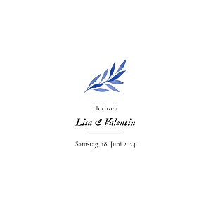 Hochzeitseinladungen ohne foto blätteraquarell (klappkarte) blau Hochzeitseinladungen ohne foto blätteraquarell (klappkarte) blau