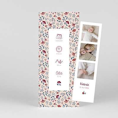 Geburtskarten originell flower baby (piktogramme) fotostreifen blau Geburtskarten originell flower baby (piktogramme) fotostreifen blau