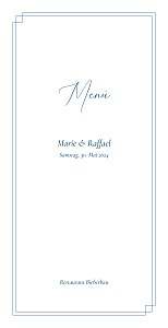 Menükarte blau eleganz blau Menükarte blau eleganz blau