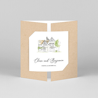 Hochzeitseinladungen klassisch unter uns (duo) beige Hochzeitseinladungen klassisch unter uns (duo) beige