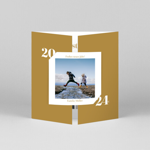 Weihnachtskarten Zeitgeist (Duo) Gelb - Ansicht 1 Weihnachtskarten Zeitgeist (Duo) Gelb - Ansicht 1