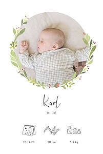 Geburtskarten floral zarte knospen (hoch) weiß Geburtskarten floral zarte knospen (hoch) weiß