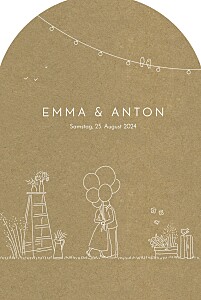 Hochzeitseinladungen beige sommerhochzeit (bogenform) kraft Hochzeitseinladungen beige sommerhochzeit (bogenform) kraft