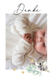 Dankeskarten Kleiner Koala Piktogramme (Hoch) Weiß