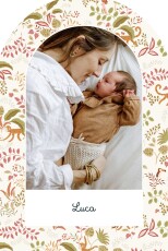 Geburtskarten Kleines Äffchen (Bogenform) Rosa