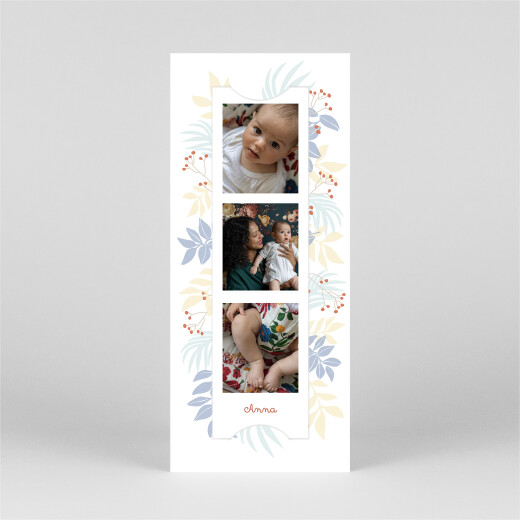 Geburtskarten Schlummertraum (Fotostreifen) Blau - Ansicht 2