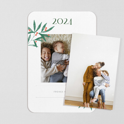 Weihnachtskarten Lorbeer (Fotoband) Grün - Ansicht 2 Weihnachtskarten Lorbeer (Fotoband) Grün - Ansicht 2