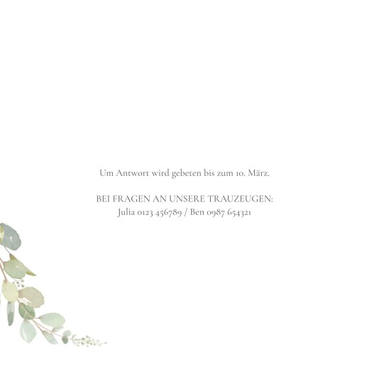 Hochzeitseinladungen Eukalyptus Aquarell (Kranz) Weiss - Seite 2